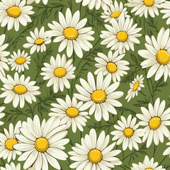 Floral daisy pattern for gift wrap design