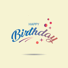Fototapeta premium happy birthday celebration greeting with English calligraphy