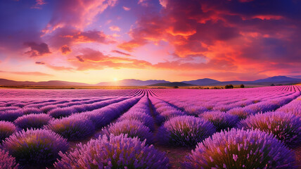 Beautiful landscape. Lavender field in summer in the morning.