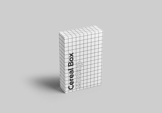 Mockup of closed customizable rectangular box upright