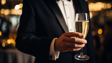 A close-up of a groom's heartfelt toast