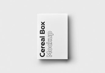 Mockup of closed customizable rectangular cereal box