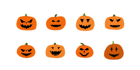 Halloween pumpkin object set