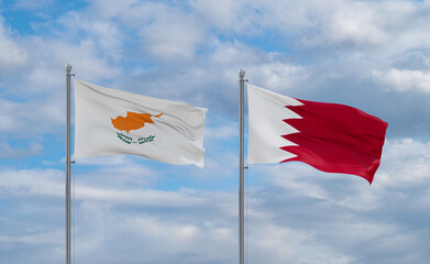 Bahrain and Cyprus flags, country relationship concept