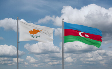 Azerbaijan and Cyprus flags, country relationship concept
