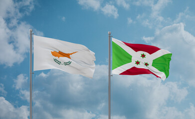 Burundi and Cyprus flags, country relationship concept