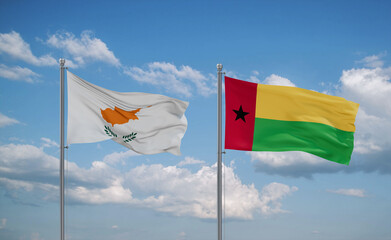 Guinea-Bissau and Cyprus flags, country relationship concept