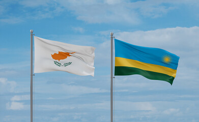 Rwanda and Cyprus flags, country relationship concept