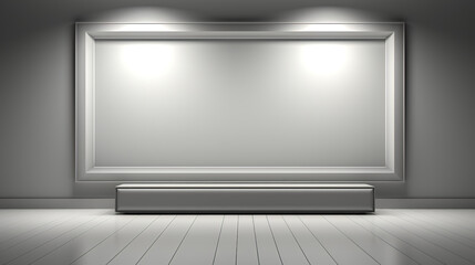Gray wall in room interior, empty space, template for presentation.