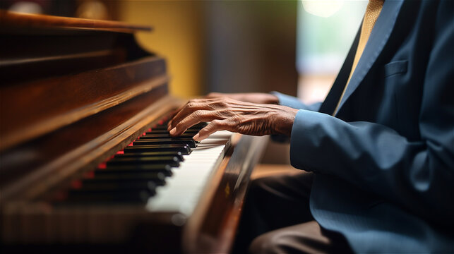 Hands Of A Black Person Playing Piano