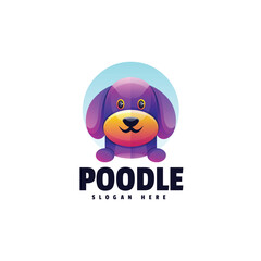 Poodle colorful logo design 