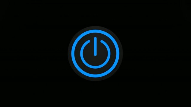on off button animation, start and stop button realistic animation with black background