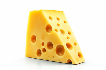 A piece of cheese on a white background
