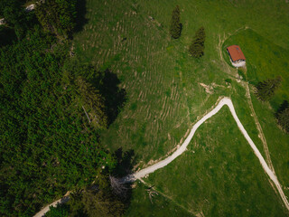 Luftbild, Alm, Wandergebiet im Chiemgau