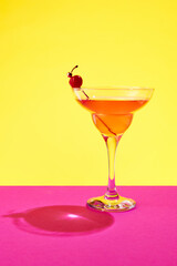 Poster. Cherry-kissed bliss. A tantalizing margarita, adorned with scarlet cherry against vivid...