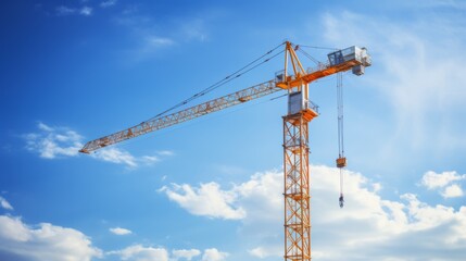 A construction crane reaching high into the sky