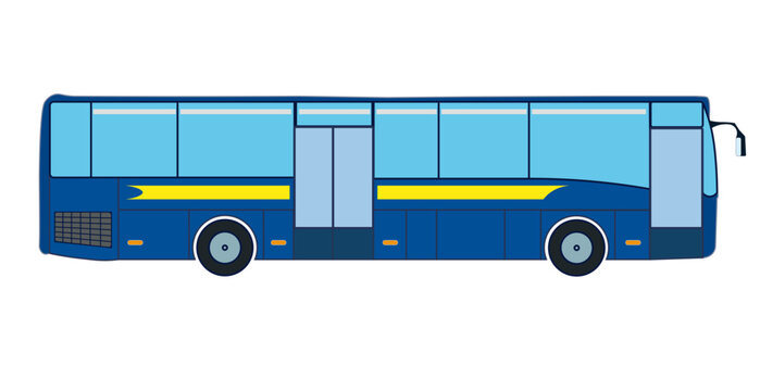 Flat color vector illustration of bus - bus logo