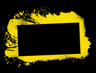 Graffiti rahmen schwarz gelb mit Textfreiraum