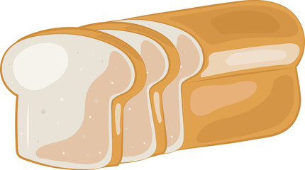 White Bread Loaf Toast Illustration Graphic Element Art Card