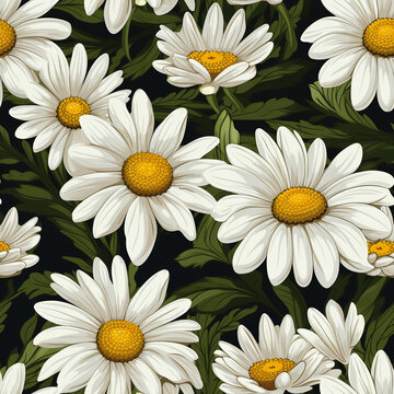 Seamless daisy pattern for greeting card design