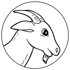 goat head line vector illustration