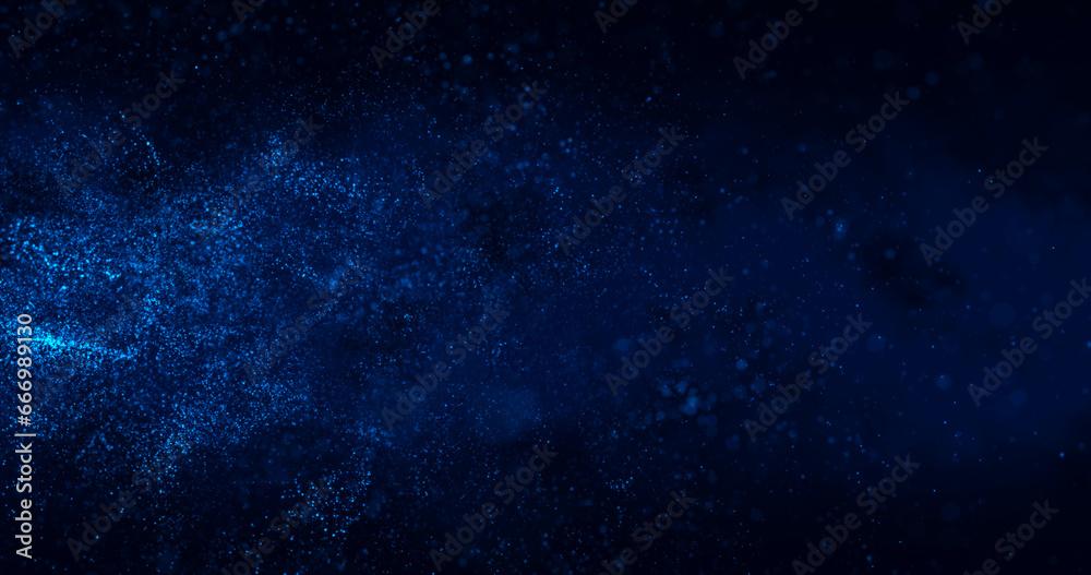 Wall mural wind-blown snow in the light of a lantern. bokeh particles. 3d render.