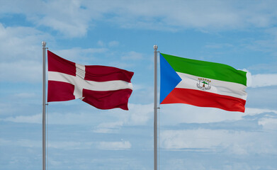 Equatorial Guinea and Denmark flags, country relationship concept
