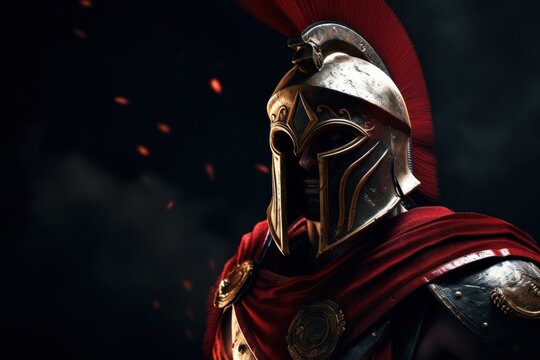 A valiant knight adorned in crimson armor, his cape billowing behind him as he sets out on a heroic quest to save his kingdom