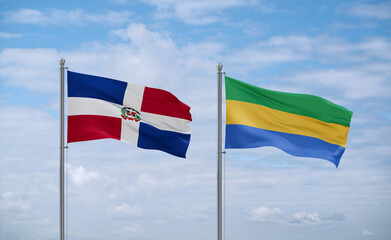 Gabon and Dominican flags, country relationship concept