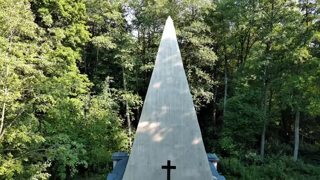 The pyramid in Rapa from above, after the renovation, in Masurian district.
