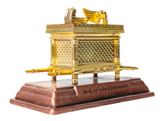 Ark of the covenant, biblical symbol, isolated on white or transparent background.