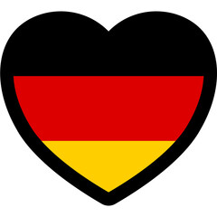 german flag heart shape germany
