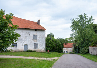 Fototapeta na wymiar beautiful old farm in grand est near nancy and metz in france