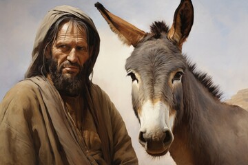 Balaam and the talking donkey - biblical story - obrazy, fototapety, plakaty
