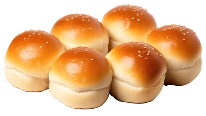 Stickers muraux Boulangerie Set of hamburger bread with sesame seeds. Hamburger buns isolated on a white or Transparent background. PNG