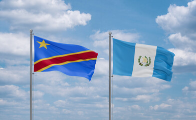 Guatemala and Congo or Congo-Kinshasa flags, country relationship concept