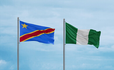 Nigeria national flags, country relationship concept
