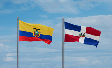 Belgium and Ecuador flags, country relationship concept
