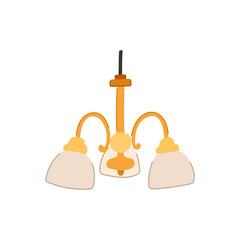 luxury chandelier cartoon. lamp light, vintage glass, crystal style luxury chandelier sign. isolated symbol vector illustration