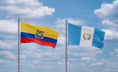Guatemala and Ecuador flags, country relationship concept