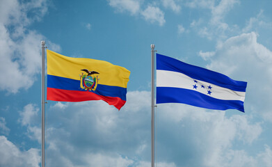 Honduras and Ecuador flags, country relationship concept