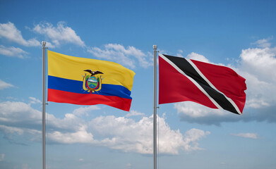 Trinidad and Tobago and Ecuador flags, country relationship concept