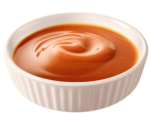 Gravy sauce white Cup isolated on a white transparent background, PNG.