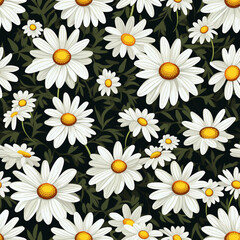 Seamless daisy pattern for wallpaper mural