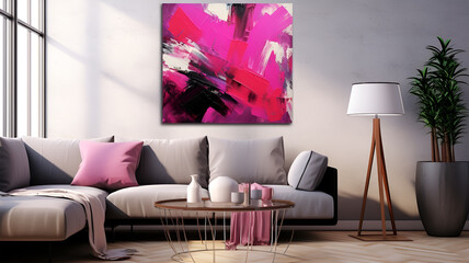 Dynamic Pink Hues: Captivating Abstract Art
