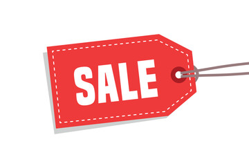 red sale promotion tag shopping label isolated vector illustration
