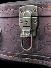 close up shot of Latch wood box , snap lock vintage style