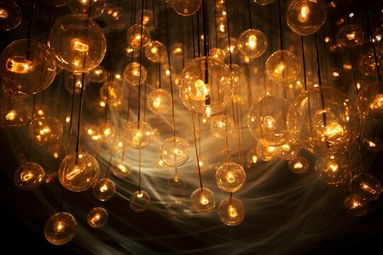 Interconnected lights radiating a harmonious glow. Generative AI