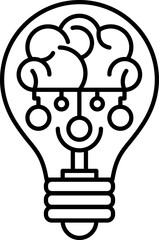 Creative idea icon. Brain in lightbulb. Innovation, education, idea, mind, thinking sign symbol logo. Vector illustration