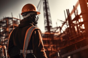 Cinematic shot of Engineer, Construction Site